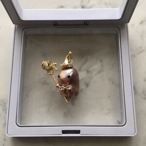 Baroque Pearl Little Monster Pendant With Moveable Wand